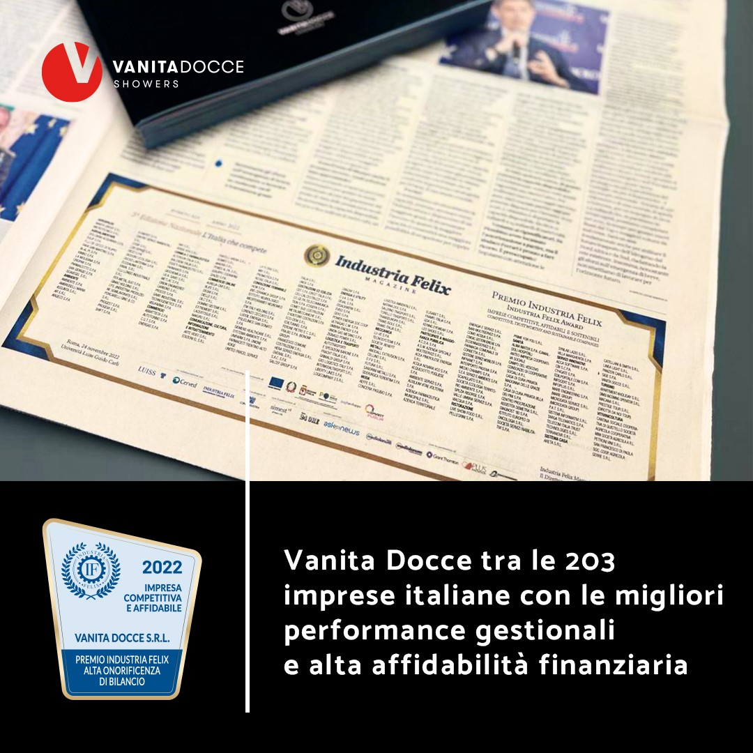 Industria Felix Magazine premia Vanita Docce - Vanita Docce
